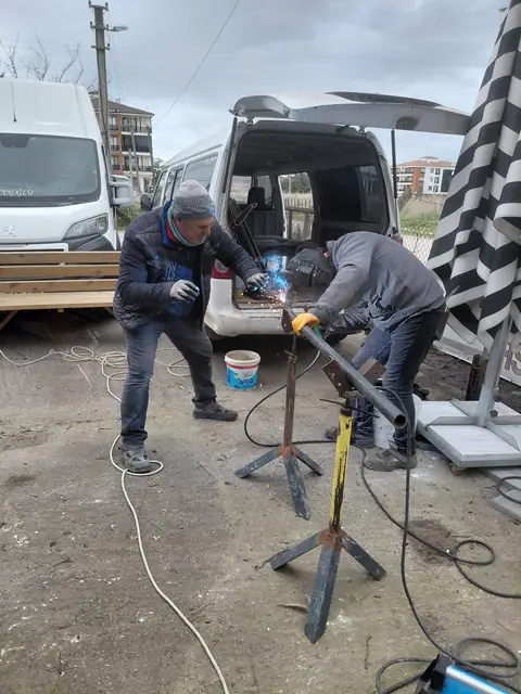 Sahada boru imalatı — SNN Mühendislik tamamlanan proje